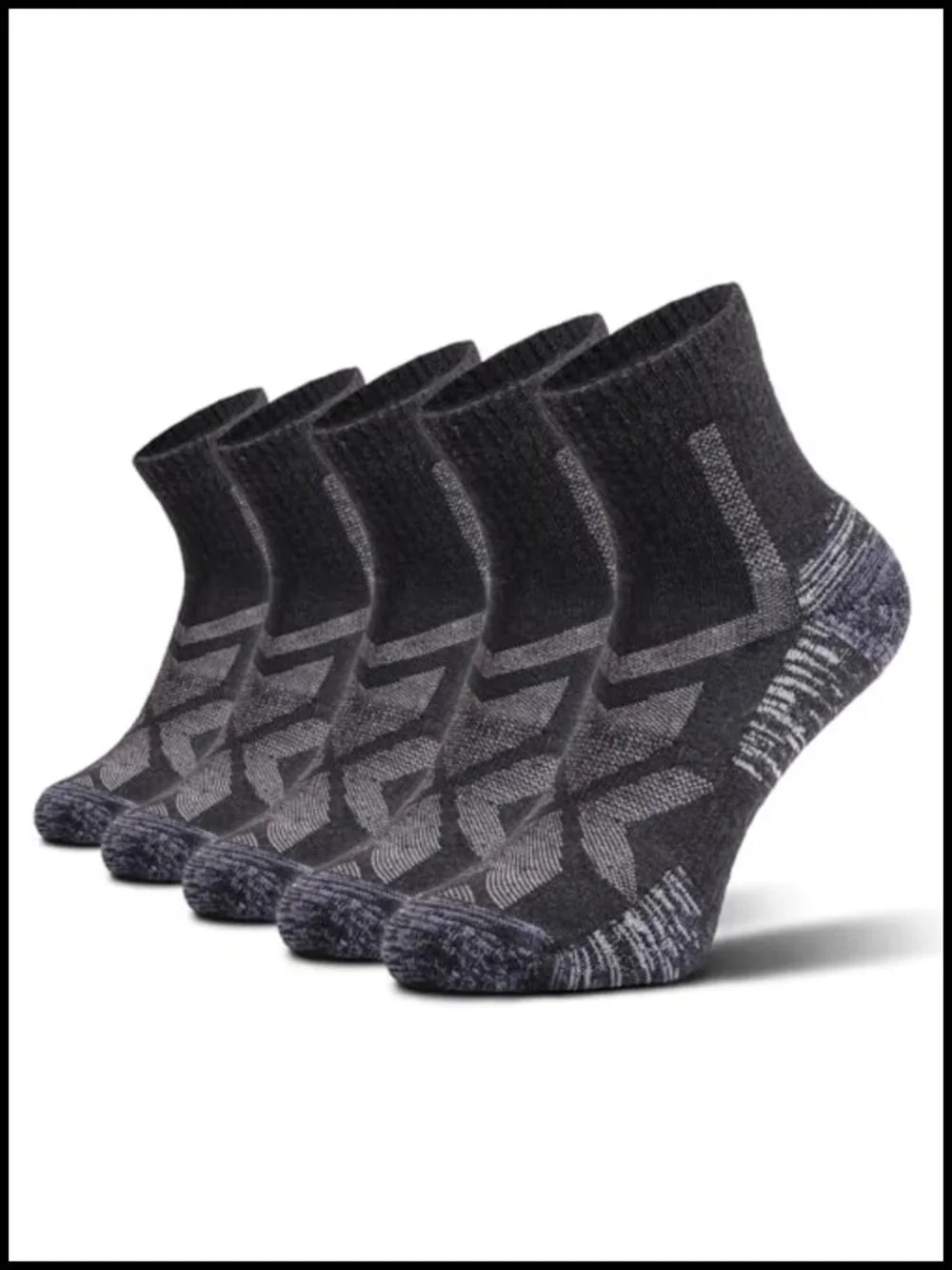 Merino Wool Hiking Socks 5-Pack Unisex Anti-Blister Moisture-Wicking